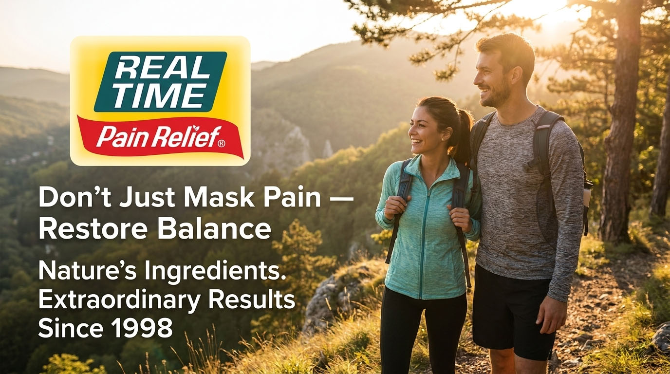 Active person enjoying the outdoors pain-free with Real Time Pain Relief natural topical products