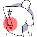 Back ache and strain relief icon