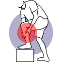 Muscle ache and strain relief icon