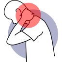 Neck and shoulder ache relief icon